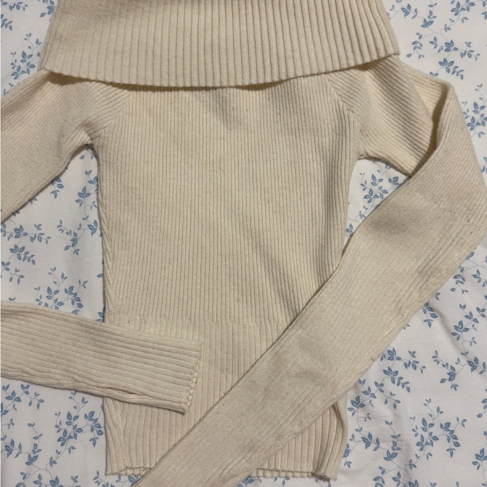 Princess Polly Cream Off-the-Shoulder Sweater
